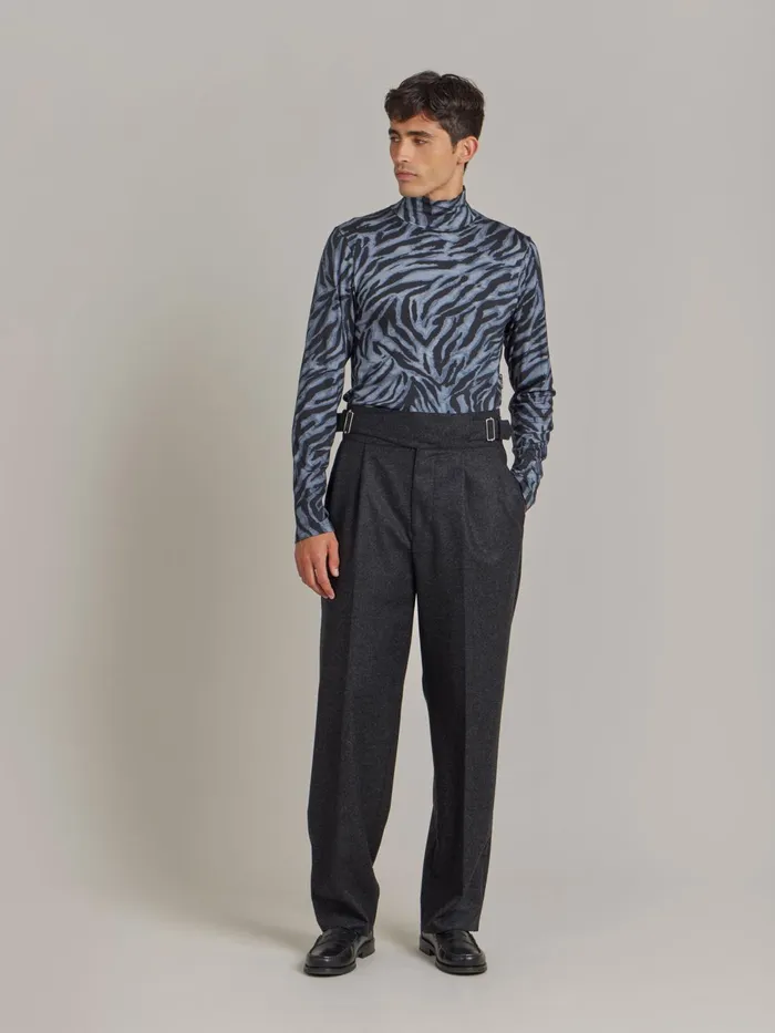 Agns B Trousers Men Grey Wool Tweed Trousers