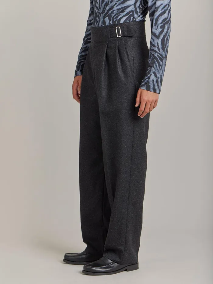Agns B Trousers Men Grey Wool Tweed Trousers