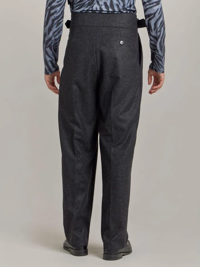 Agns B Trousers Men Grey Wool Tweed Trousers