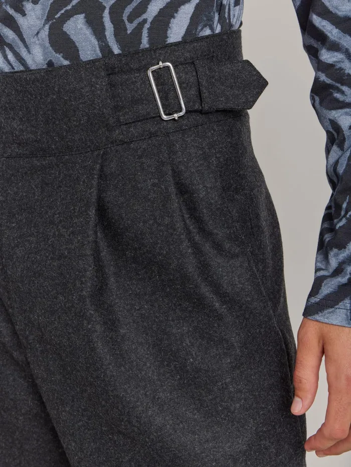 Agns B Trousers Men Grey Wool Tweed Trousers