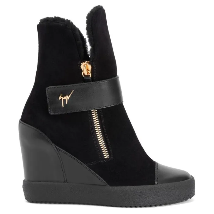 Aleta Wedge Black Women Giuseppe Zanotti Sneakers