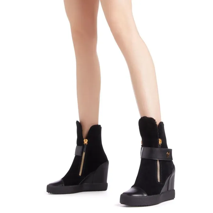 Aleta Wedge Black Women Giuseppe Zanotti Sneakers