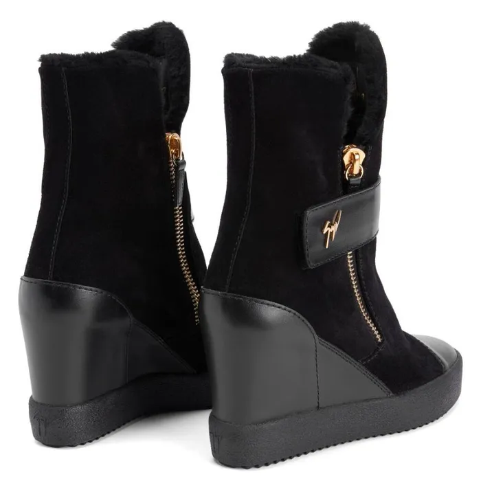 Aleta Wedge Black Women Giuseppe Zanotti Sneakers