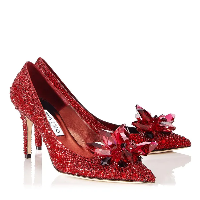 Alia Red Crystal Covered Pointy Toe Pumps Red Mix Women JIMMY CHOO Pumps Alia Red Crystal Covered Pointy Toe Pumps Red Mix Women JIMMY CHOO Pumps