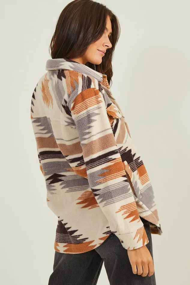 Altar039d State CeCe Aztec Fleece Shacket Women Jackets