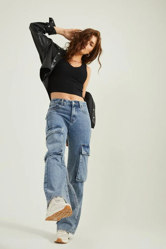 Altar039d State Collins Cargo Strap Jeans Women Jeans