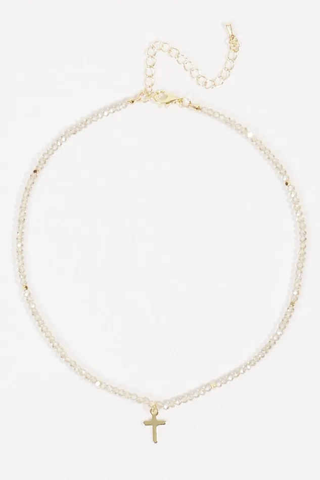 Altar039d State Dainty Beaded Cross Choker Necklace Women Jewelry