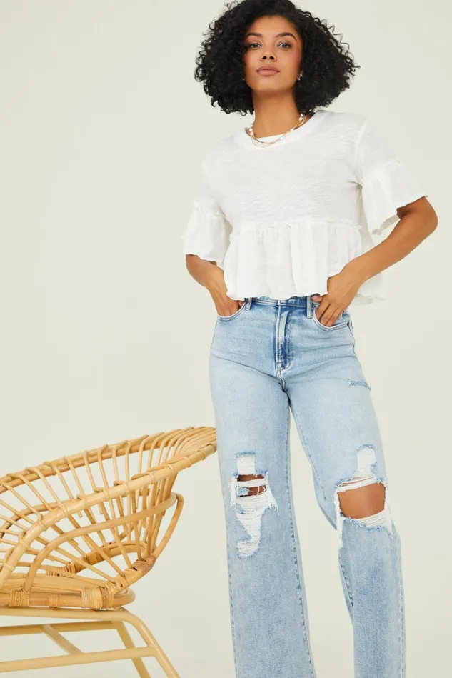 Altar039d State Juniper Ruffle Top Women Blouses