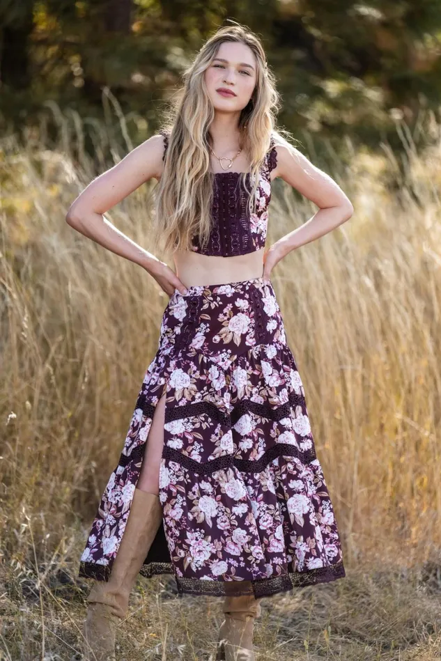 Altar039d State Lacinda Floral Corset Top Women Matching Sets