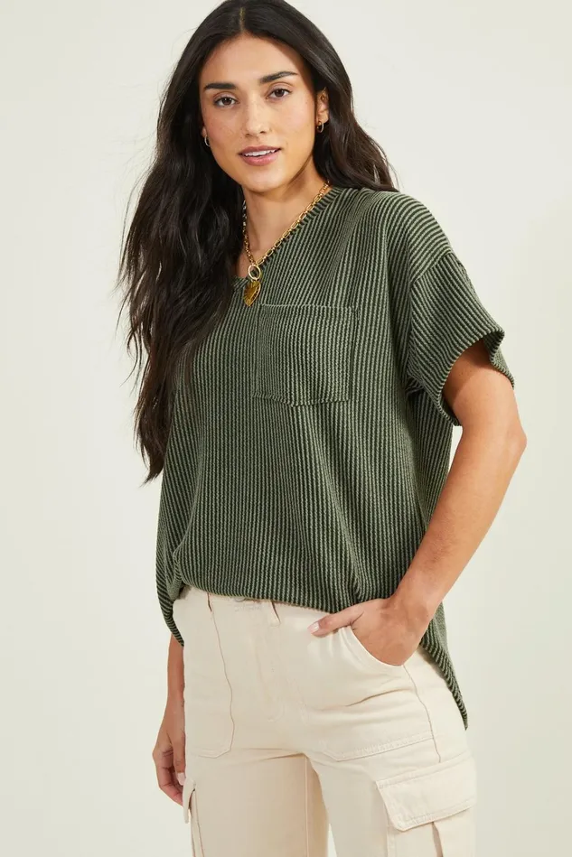 Altar039d State Madyson Ribbed Tunic Women Blouses