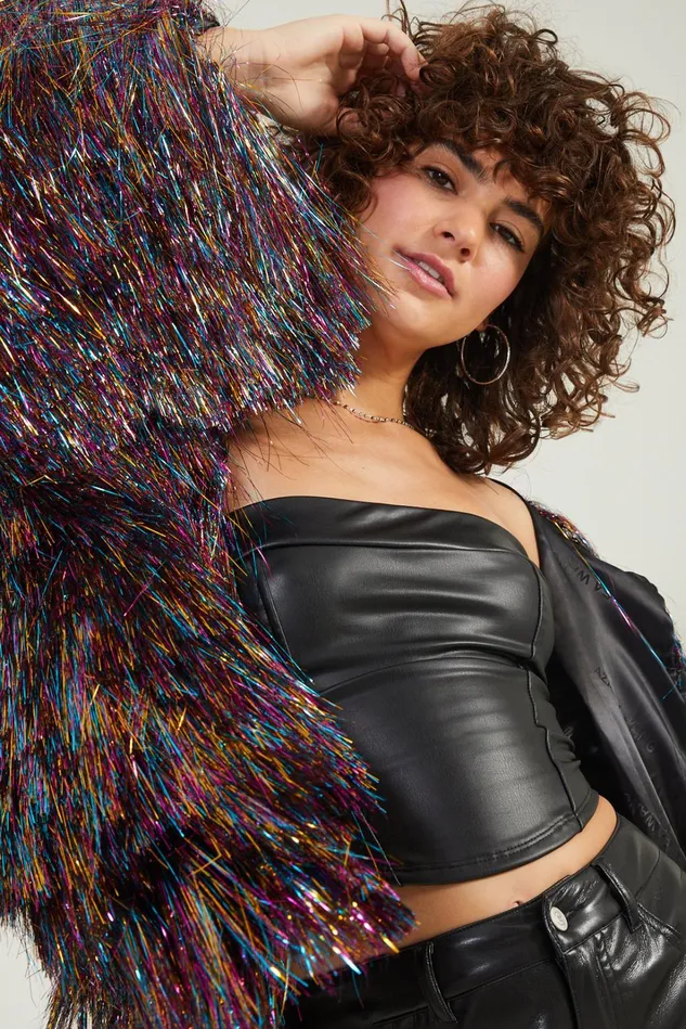 Altar039d State Midnight Tinsel Fringe Jacket Women Jackets