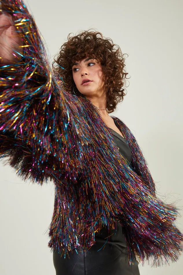 Altar039d State Midnight Tinsel Fringe Jacket Women Jackets