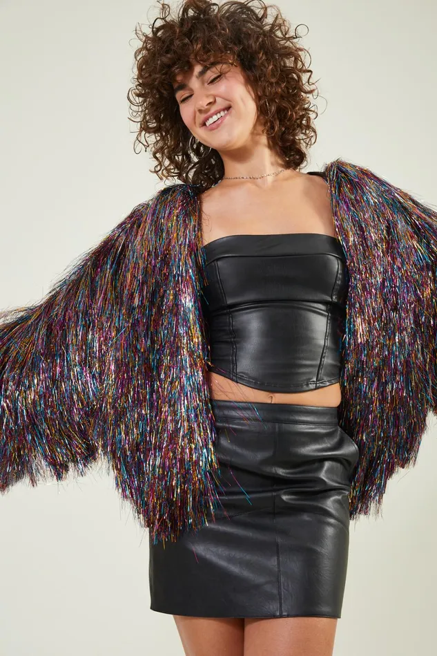 Altar039d State Midnight Tinsel Fringe Jacket Women Jackets