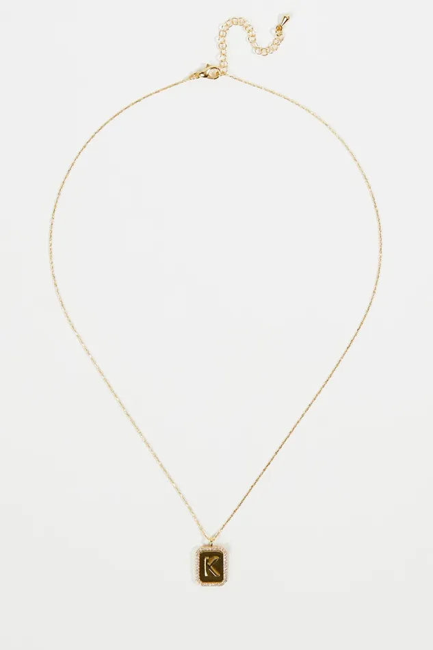 Altar039d State Rhinestone Lined Monogram Pendant Necklace 8211 K Women Jewelry