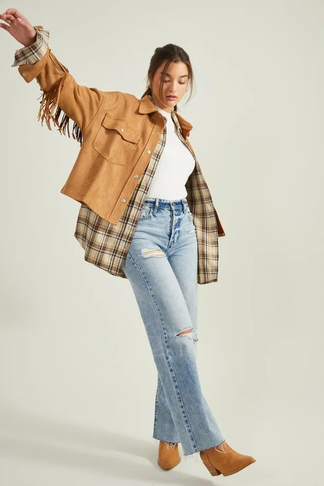 Altar039d State Stacy Suede Fringe Jacket Women Jackets