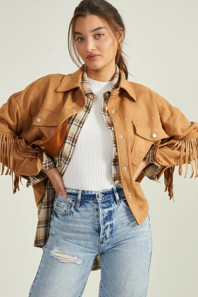 Altar039d State Stacy Suede Fringe Jacket Women Jackets