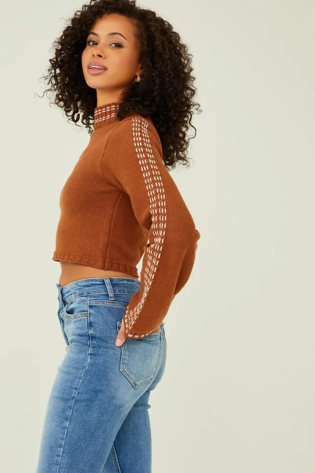 Altar039d State Zoe Contrast Stitch Sweater Women Sweaters