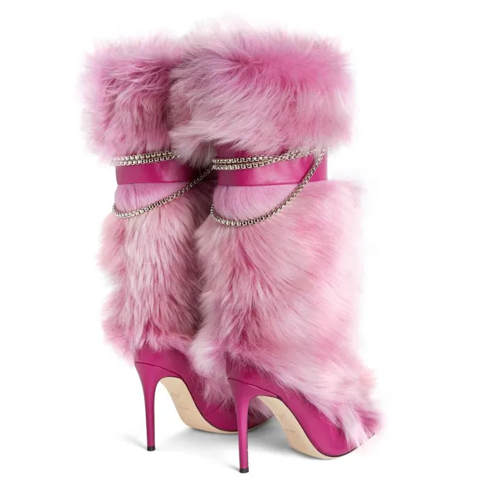 Amaia Chain Pink Women Giuseppe Zanotti Boots