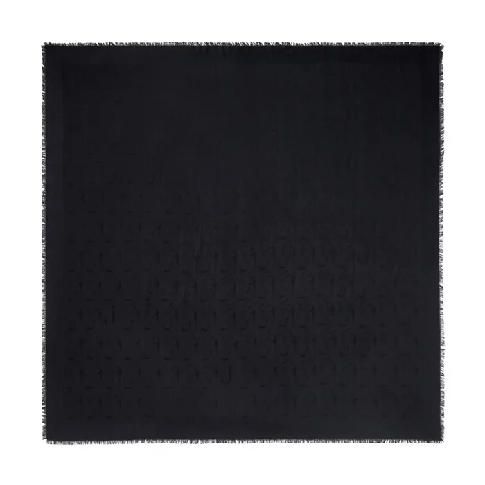 Amaya Black Woven Jacquard And Silk Blend Shawl S200 Black Women JIMMY CHOO Scarves and Hats