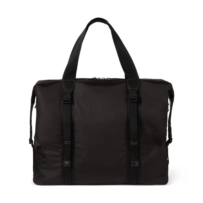 Arlington Black Soft Nylon And Satin Leather Weekend Holdall Tote Black Men JIMMY CHOO Bags