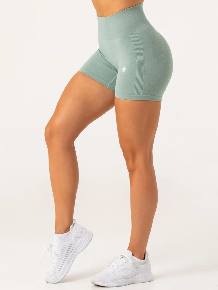 Aspire Seamless Shorts 8211 Sage Marl Women Ryderwear Gym Shorts