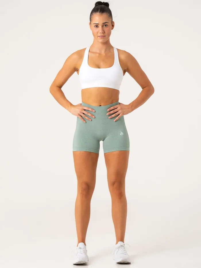 Aspire Seamless Shorts 8211 Sage Marl Women Ryderwear Gym Shorts