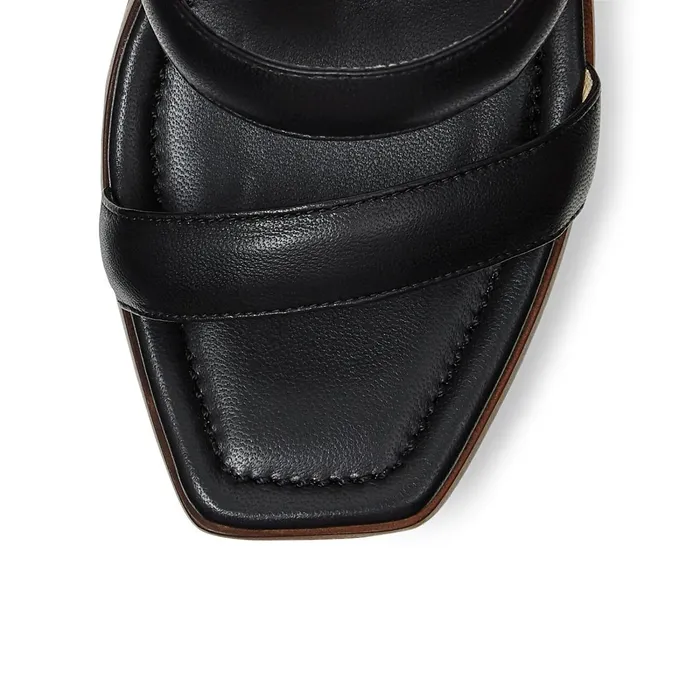Athenia 110 Black Nappa Leather Wedge Sandals With Jc Emblem Black Women JIMMY CHOO Mules