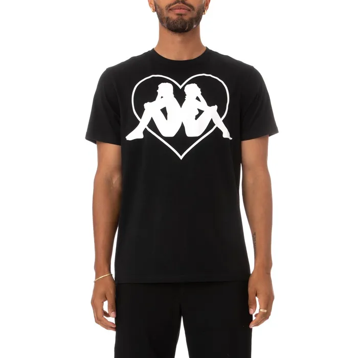 Authentic Love Zielona TShirt 8211 Black Black Kappa Mens TShirts Online Shopping Authentic Love Zielona TShirt 8211 Black Black Kappa Mens TShirts Online Shopping
