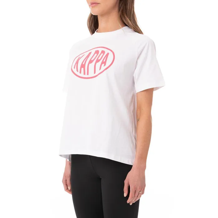 Authentic Pop Emasar TShirt 8211 White Fuchsia White Fuchsia Kappa Womens TShirts Near Me