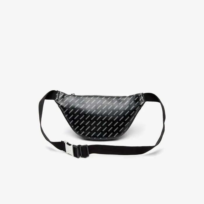 Bags Lacoste Mens LIVE Coated Print Canvas Belt Bag Allover Lacoste Black On Sale