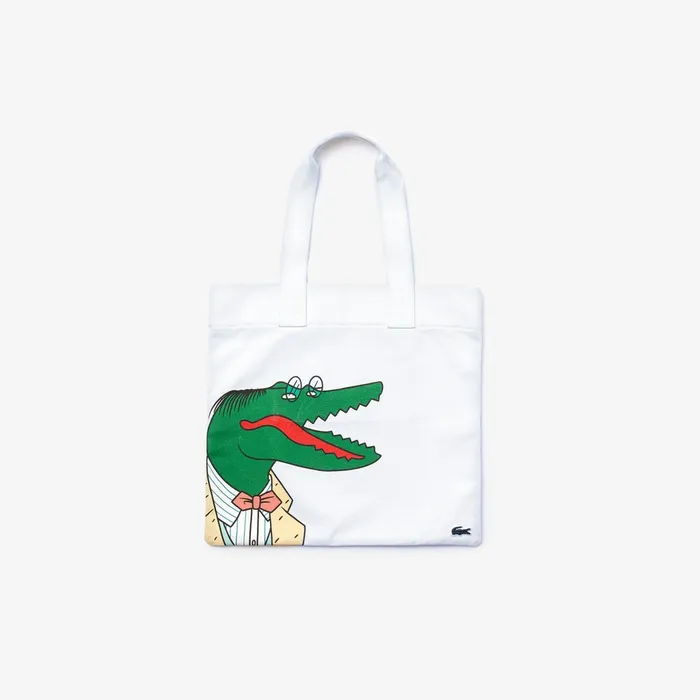 Bags Lacoste Mens Unisex x JeanMichel Tixier Oversize Croc Tote Pap Croc Store
