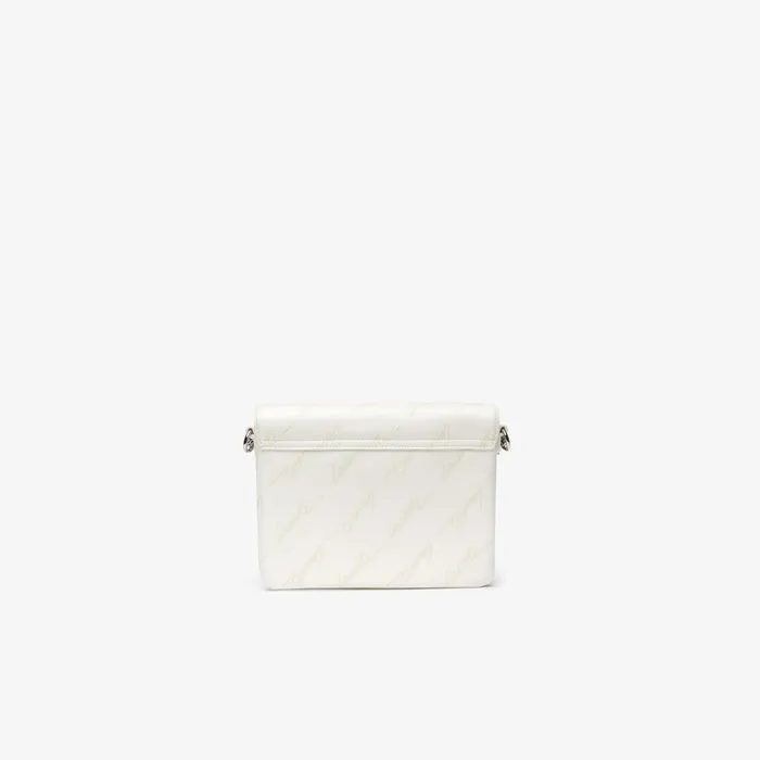 Bags Lacoste Womens Flap Bag with Chain Strap Marshmallow Outlet