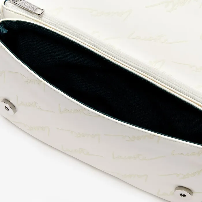 Bags Lacoste Womens Flap Bag with Chain Strap Marshmallow Outlet