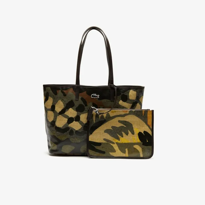Bags Lacoste Womens Robert George Coated Print Canvas Tote Bag Original Green Online Outlet Store