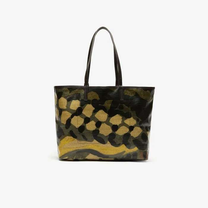 Bags Lacoste Womens Robert George Coated Print Canvas Tote Bag Original Green Online Outlet Store