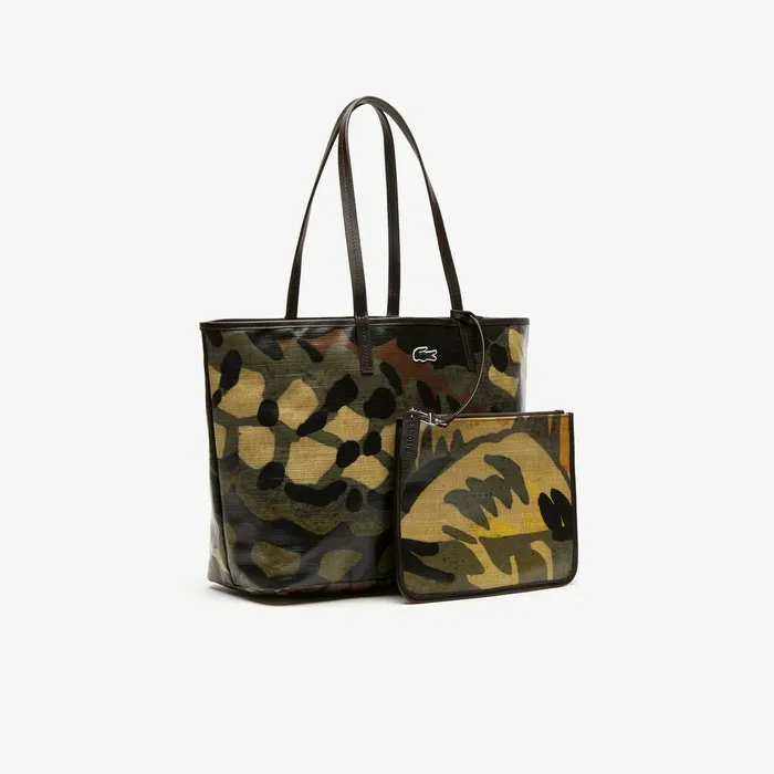 Bags Lacoste Womens Robert George Coated Print Canvas Tote Bag Original Green Online Outlet Store