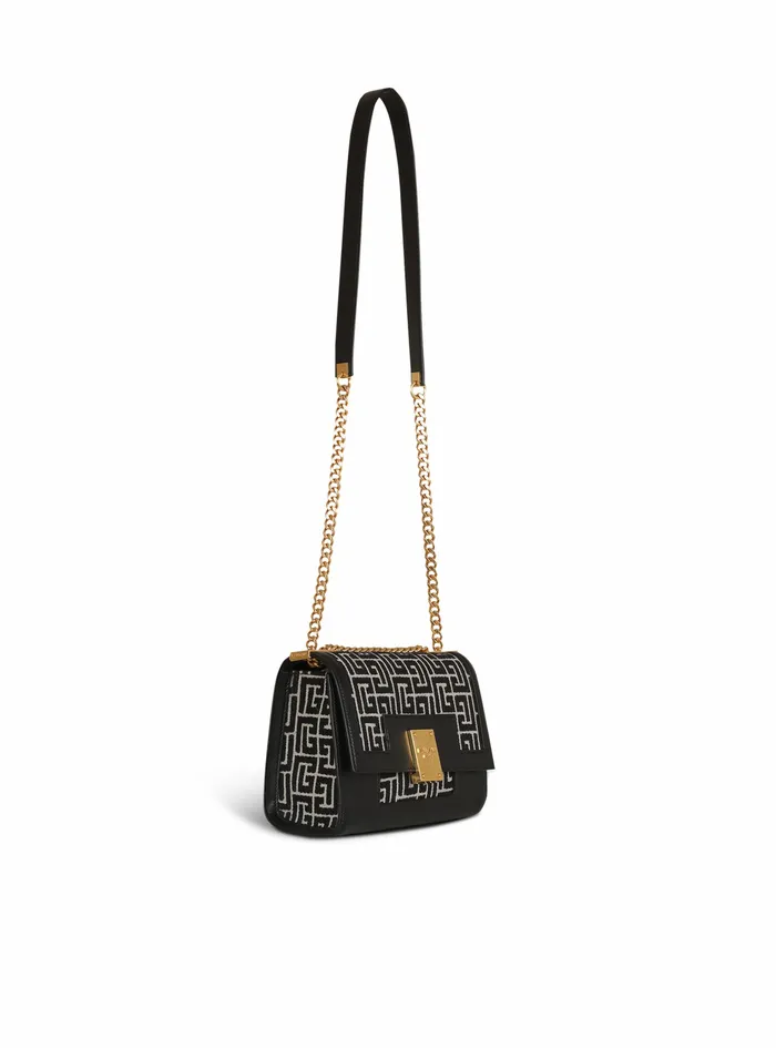 Balmain 1945 Bags Womens Bicolor Jacquard 1945 Backpack Black Balmain 1945 Bags Womens Bicolor Jacquard 1945 Backpack Black