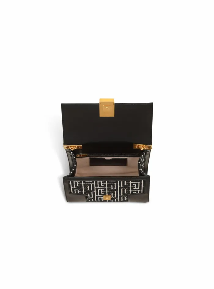 Balmain 1945 Bags Womens Bicolor Jacquard 1945 Backpack Black Balmain 1945 Bags Womens Bicolor Jacquard 1945 Backpack Black