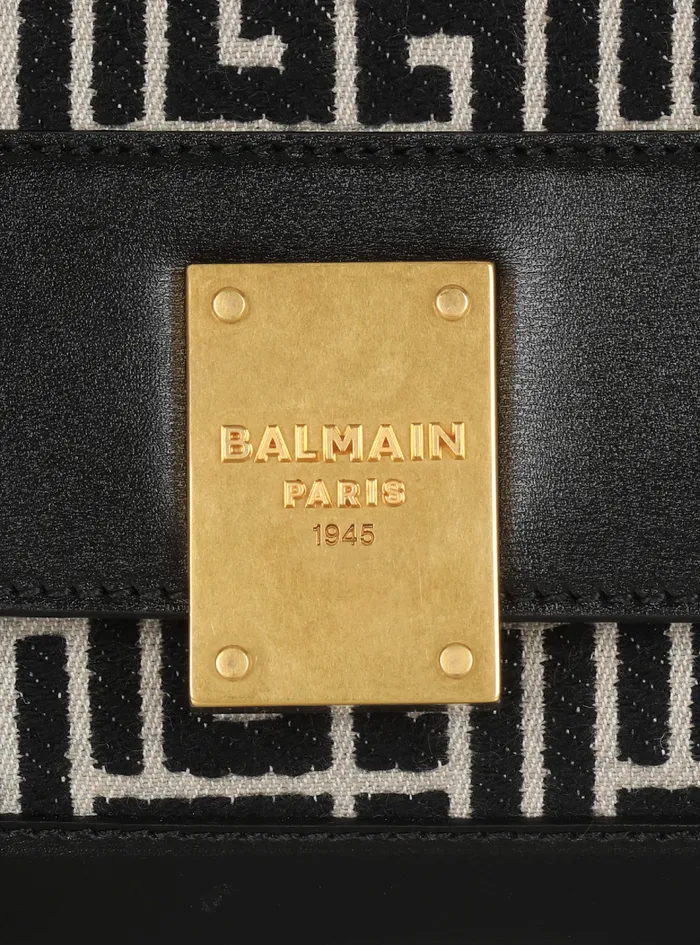 Balmain 1945 Bags Womens Bicolor Jacquard 1945 Backpack Black Balmain 1945 Bags Womens Bicolor Jacquard 1945 Backpack Black