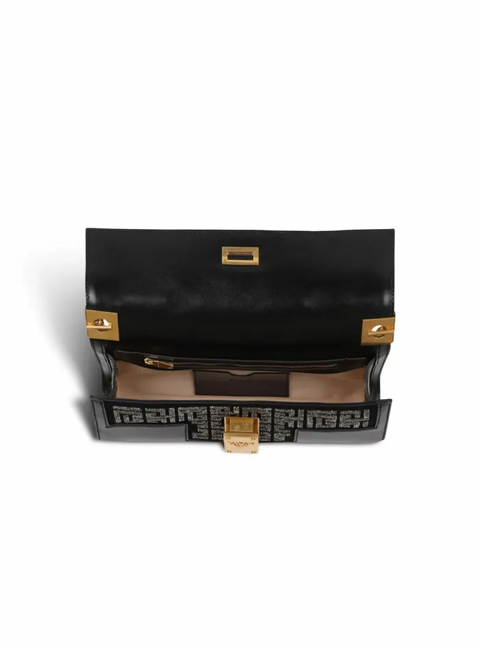 Balmain 1945 Bags Womens Calfskin Jacquard 1945 Clutch Bag With Swarovski Jewerly Black Balmain 1945 Bags Womens Calfskin Jacquard 1945 Clutch Bag With Swarovski Jewerly Black