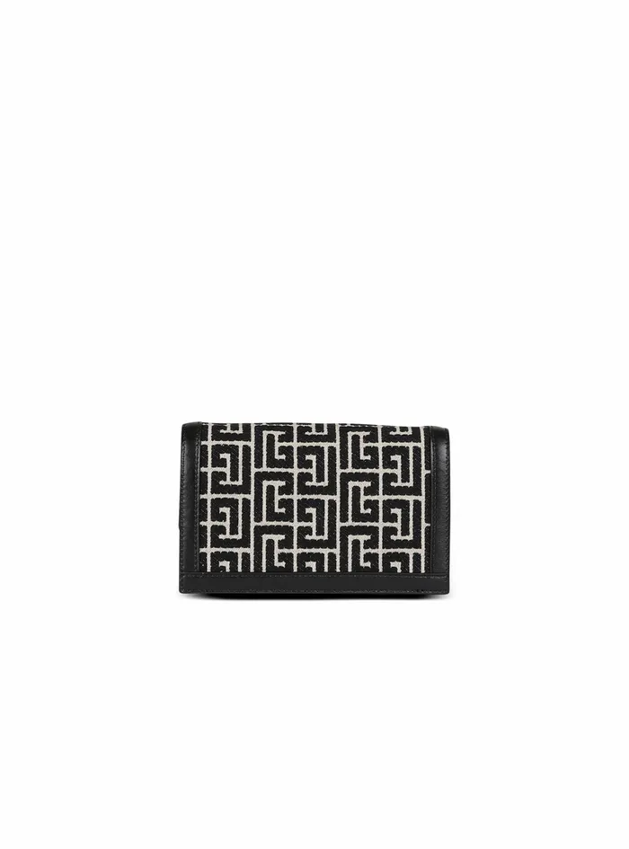 Balmain 1945 Bags Womens MiniSized Bicolor Jacquard 1945 Bag Black