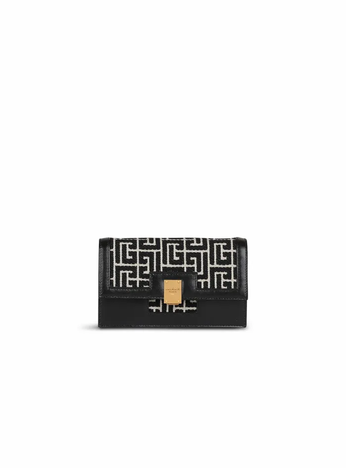Balmain 1945 Bags Womens MiniSized Bicolor Jacquard 1945 Bag Black