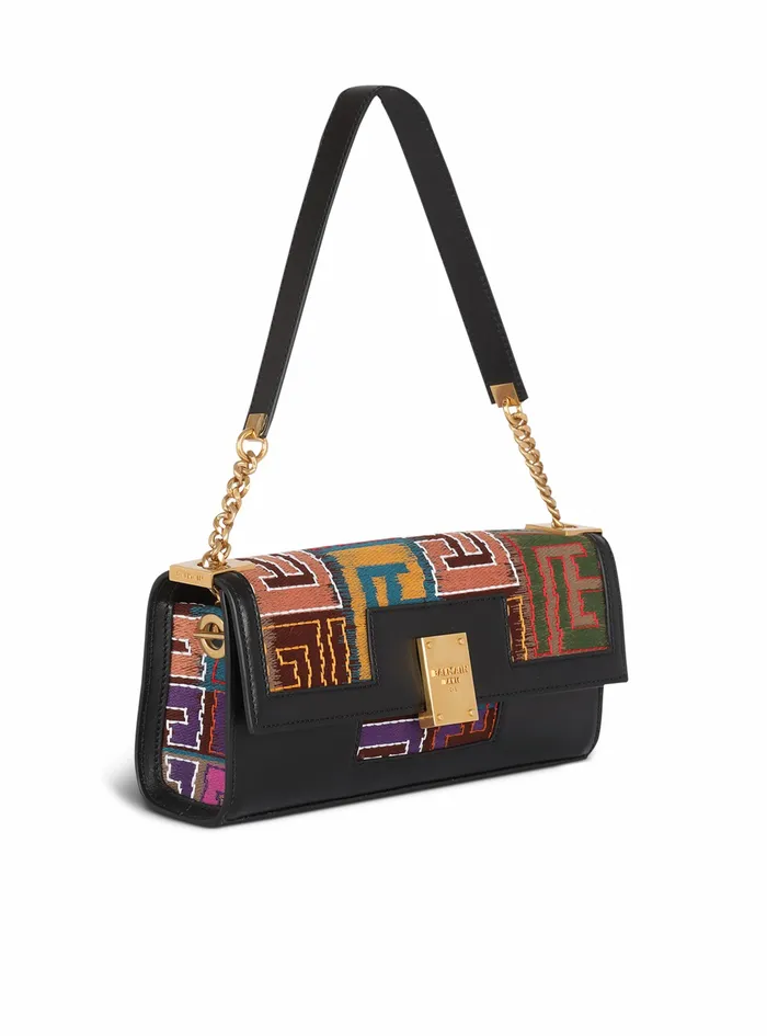 Balmain 1945 Bags Womens Multicolor Balmain Monogram Needlepoint 1945 Clutch Bag Multicolor