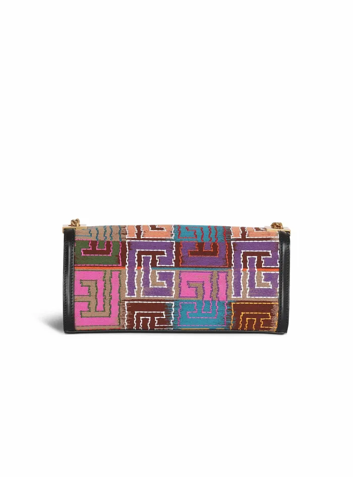 Balmain 1945 Bags Womens Multicolor Balmain Monogram Needlepoint 1945 Clutch Bag Multicolor