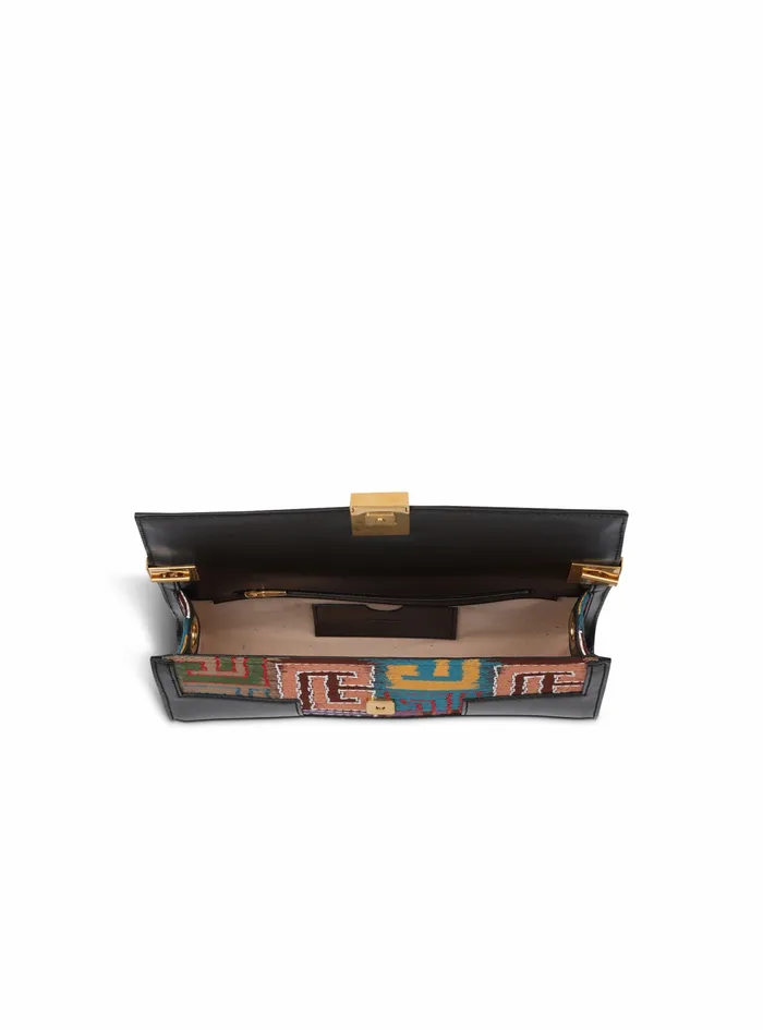 Balmain 1945 Bags Womens Multicolor Balmain Monogram Needlepoint 1945 Clutch Bag Multicolor