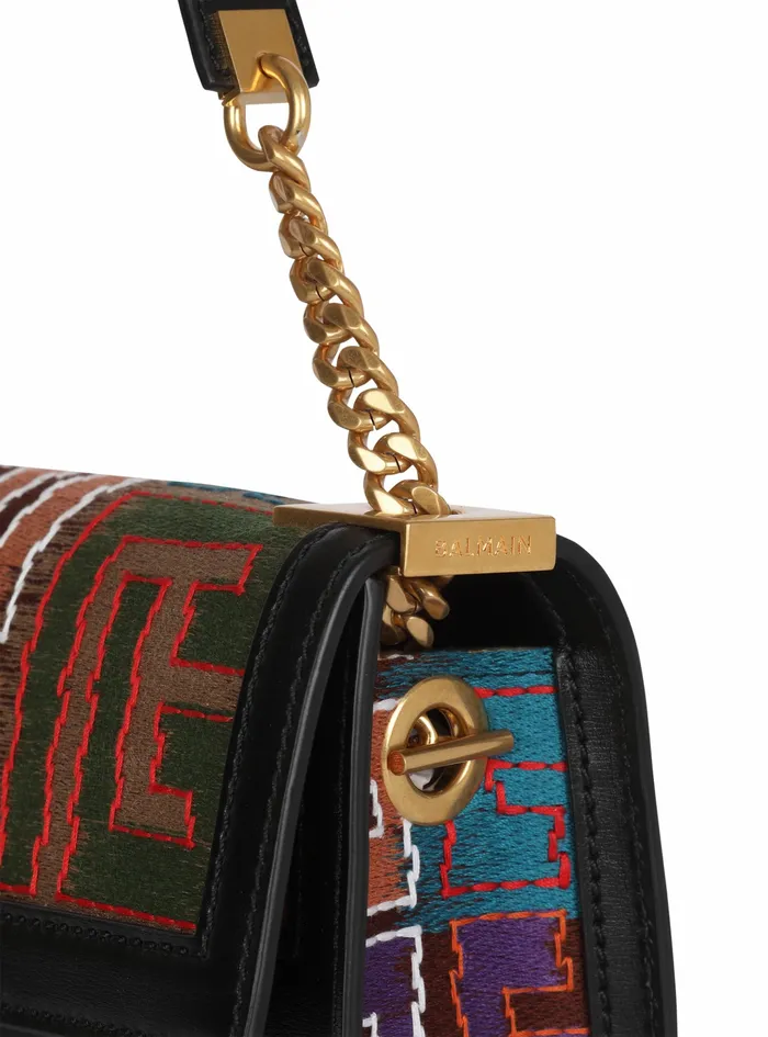 Balmain 1945 Bags Womens Multicolor Balmain Monogram Needlepoint 1945 Clutch Bag Multicolor