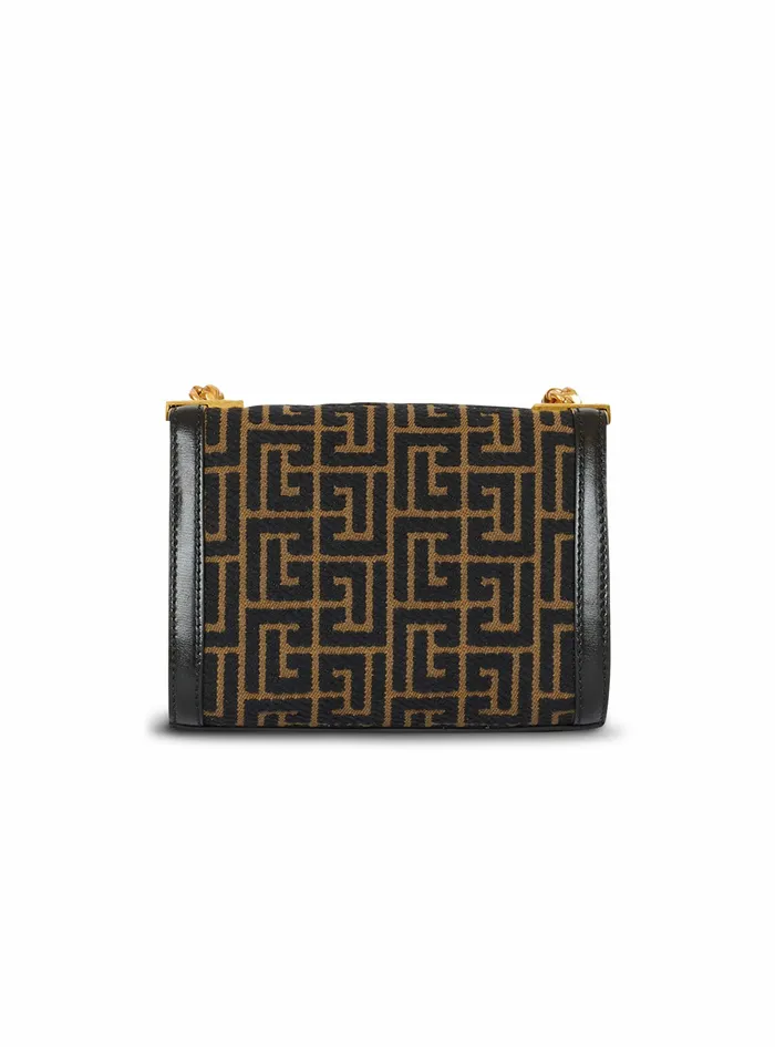 Balmain 1945 Bags Womens SmallSized Bicolor Jacquard 1945 Bag Khaki Balmain 1945 Bags Womens SmallSized Bicolor Jacquard 1945 Bag Khaki