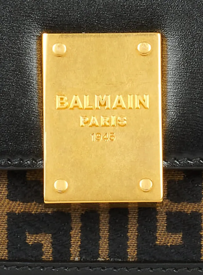Balmain 1945 Bags Womens SmallSized Bicolor Jacquard 1945 Bag Khaki Balmain 1945 Bags Womens SmallSized Bicolor Jacquard 1945 Bag Khaki