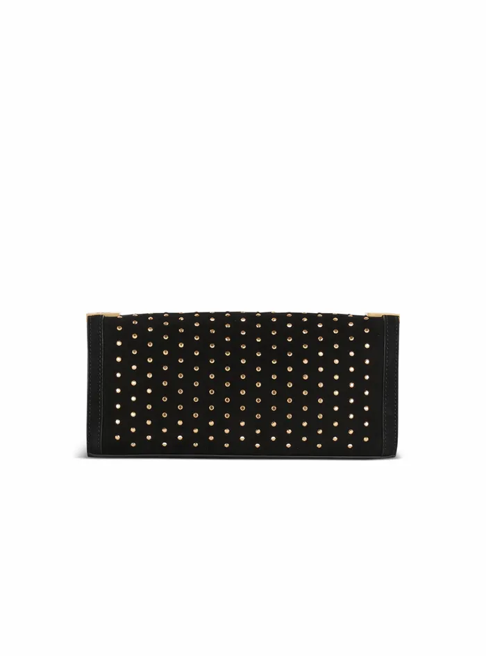 Balmain 1945 Bags Womens Suede And Polka Dot 1945 Clutch Bag Black Balmain 1945 Bags Womens Suede And Polka Dot 1945 Clutch Bag Black