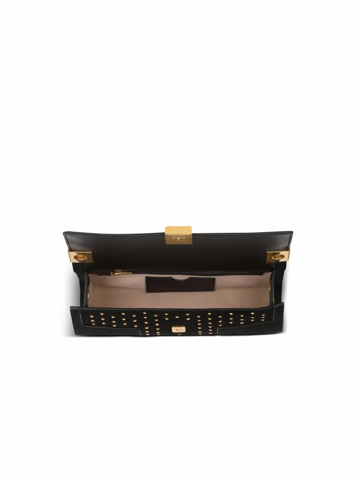 Balmain 1945 Bags Womens Suede And Polka Dot 1945 Clutch Bag Black Balmain 1945 Bags Womens Suede And Polka Dot 1945 Clutch Bag Black